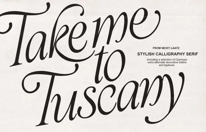 Take Me To Tuscany Font