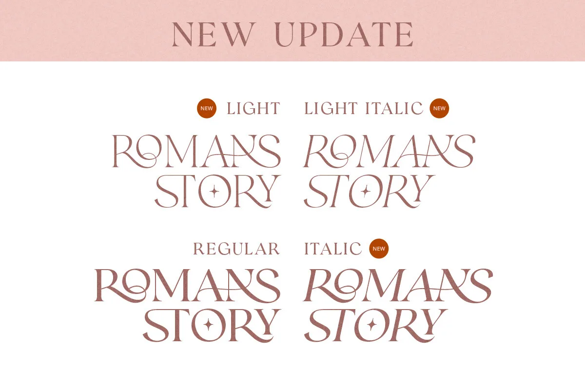 Romans Story font preview 2