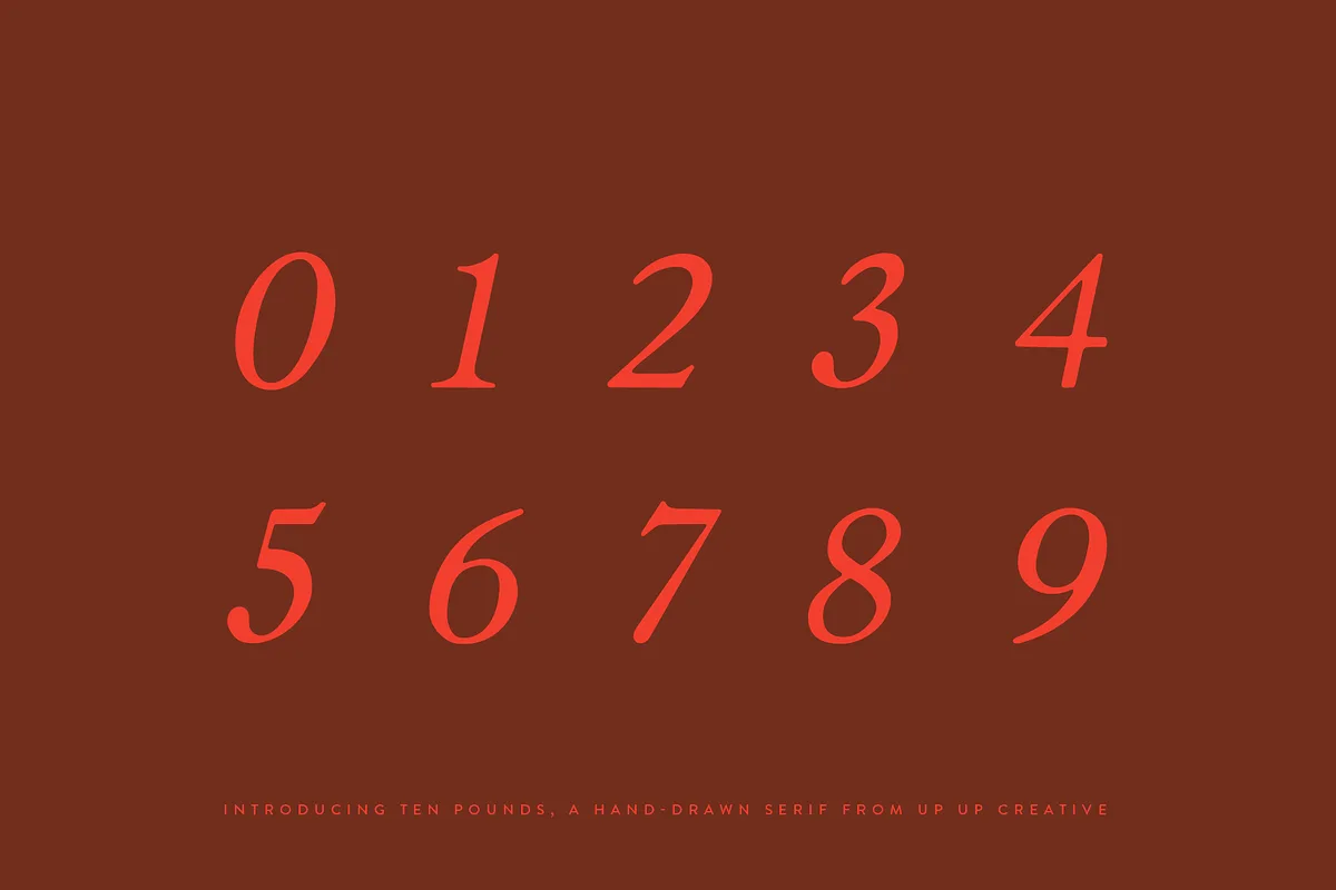 ten pounds font preview 1 Free Download - Fontfreebie