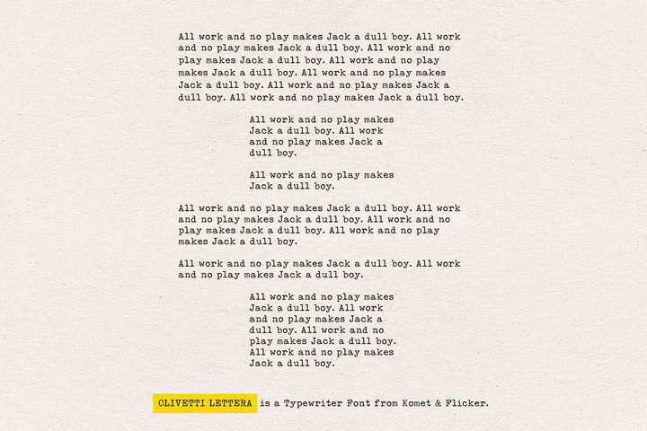 Olivetti Lettera Font 1 Free Download - Fontfreebie
